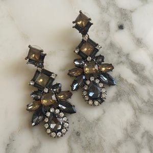 Crystal Grey Drop Pierced Earrings